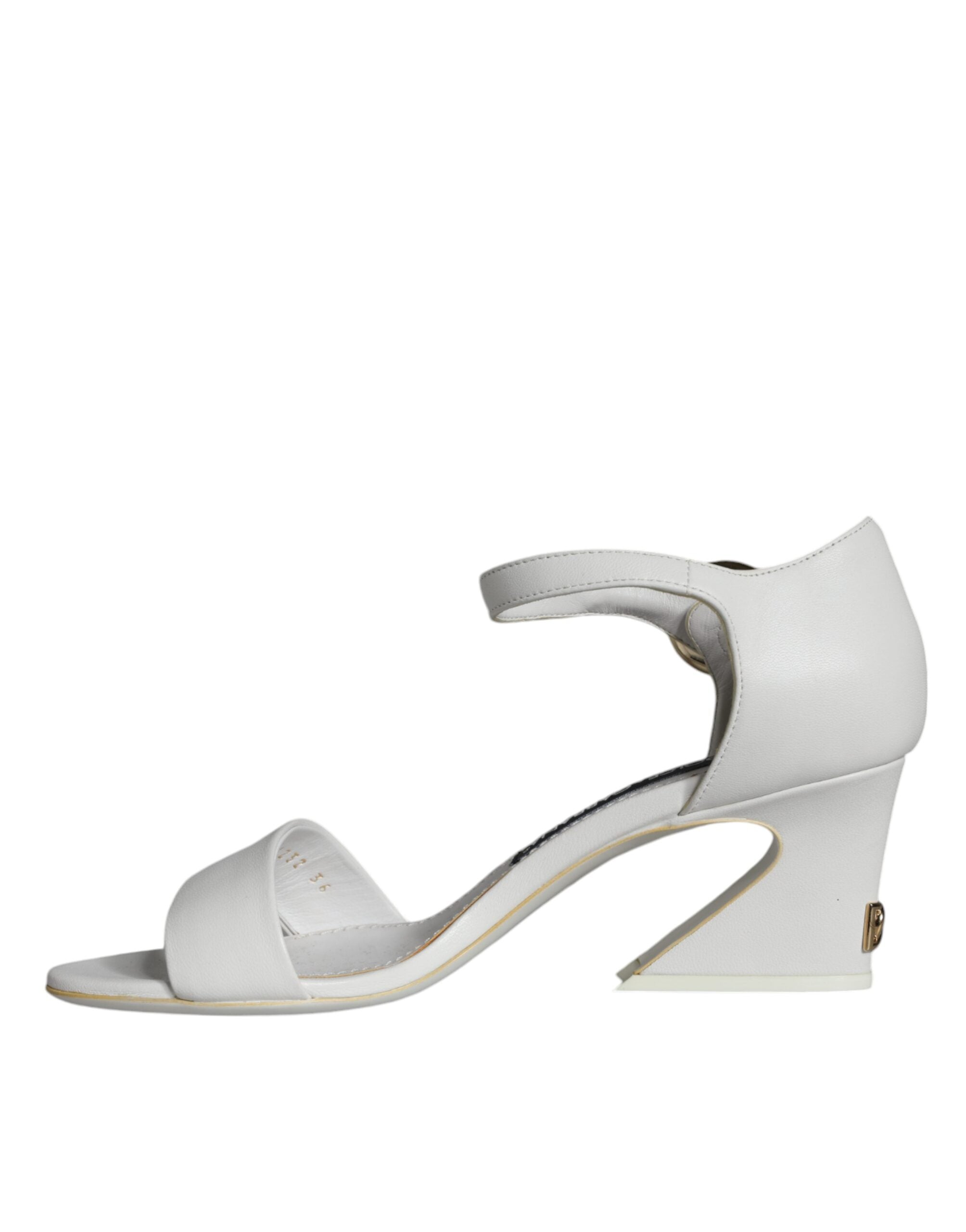 Sandales à talons en cuir blanc Dolce &amp; Gabbana Keira
