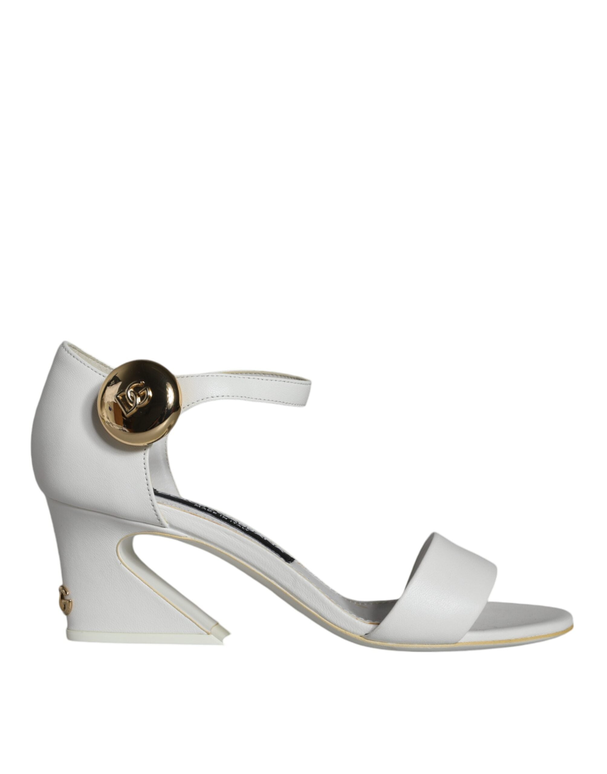Sandales à talons en cuir blanc Dolce &amp; Gabbana Keira