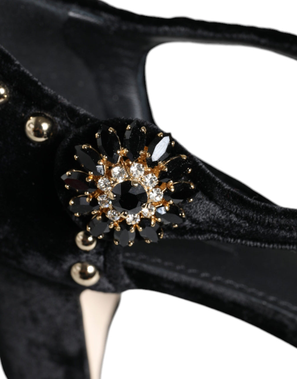 Dolce &amp; Gabbana – Pumps mit Knöchelriemen und Rosenmuster in Schwarz