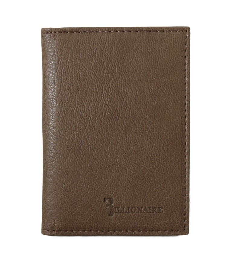 Portefeuille homme en cuir élégant Billionaire Italian Couture marron