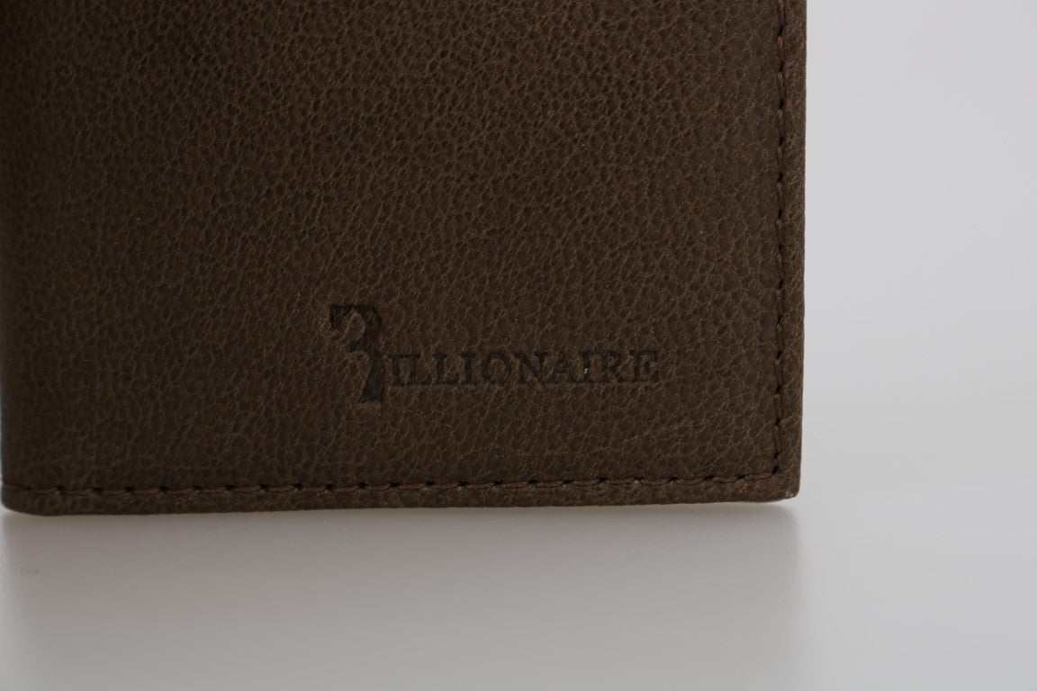 Portefeuille homme en cuir élégant Billionaire Italian Couture marron