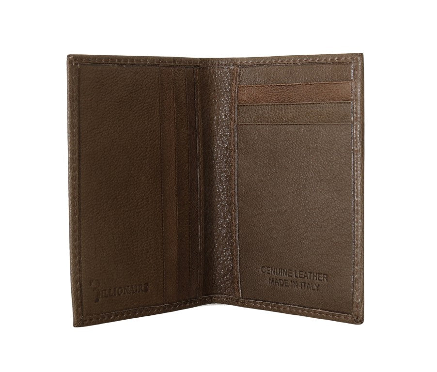 Portefeuille homme en cuir élégant Billionaire Italian Couture marron