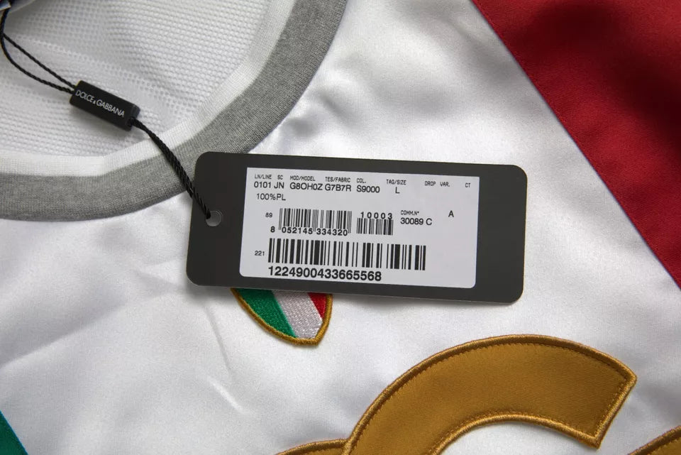 Dolce &amp; Gabbana T-shirt sans manches blanc vert avec drapeau italien