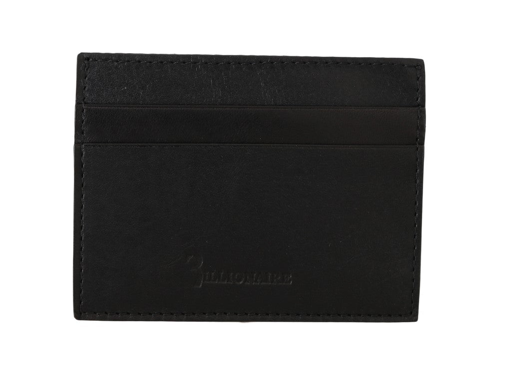 Portefeuille homme en cuir noir de la collection Billionaire Italian Couture
