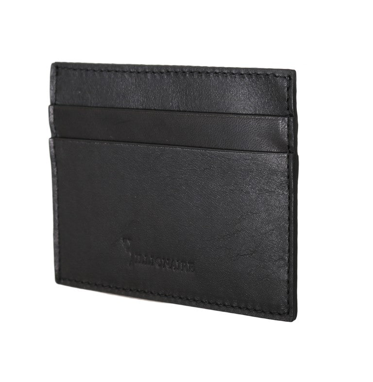Portefeuille homme en cuir noir de la collection Billionaire Italian Couture