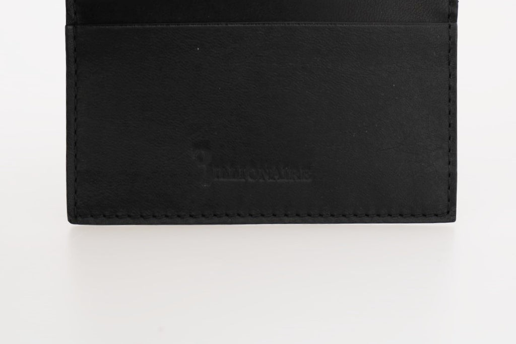Billionaire Italian Couture Exquisite Herren-Geldbörse aus schwarzem Leder