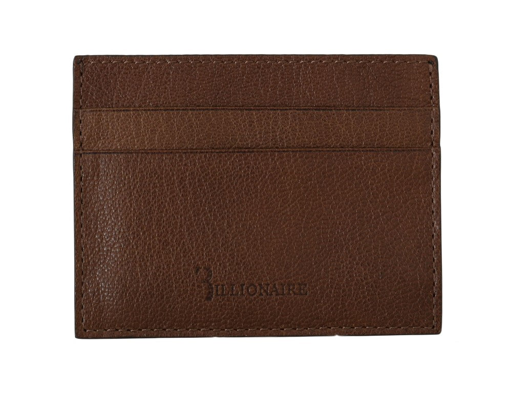 Portefeuille homme en cuir élégant Billionaire Italian Couture marron