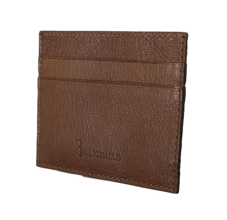 Portefeuille homme en cuir élégant Billionaire Italian Couture marron