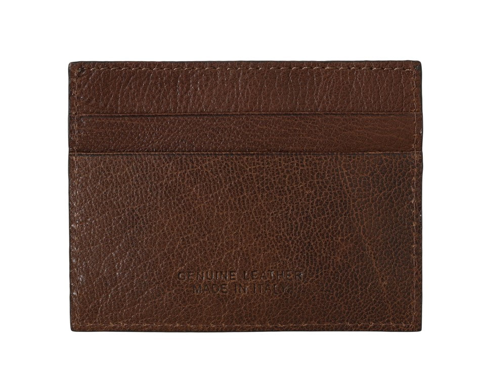 Portefeuille homme en cuir élégant Billionaire Italian Couture marron