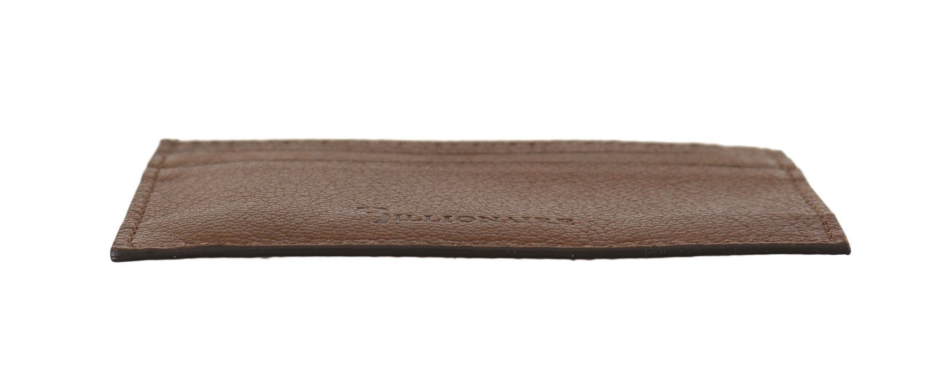 Portefeuille homme en cuir élégant Billionaire Italian Couture marron