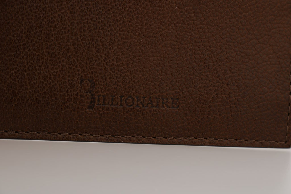 Portefeuille homme en cuir élégant Billionaire Italian Couture marron