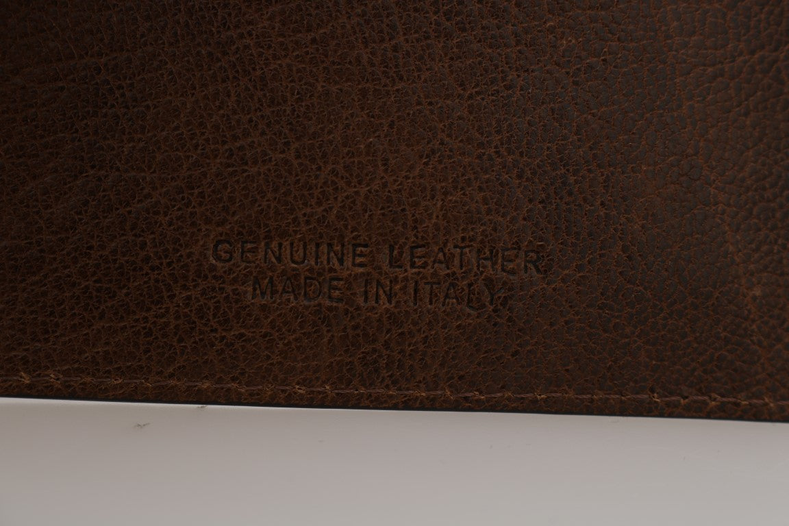 Portefeuille homme en cuir élégant Billionaire Italian Couture marron