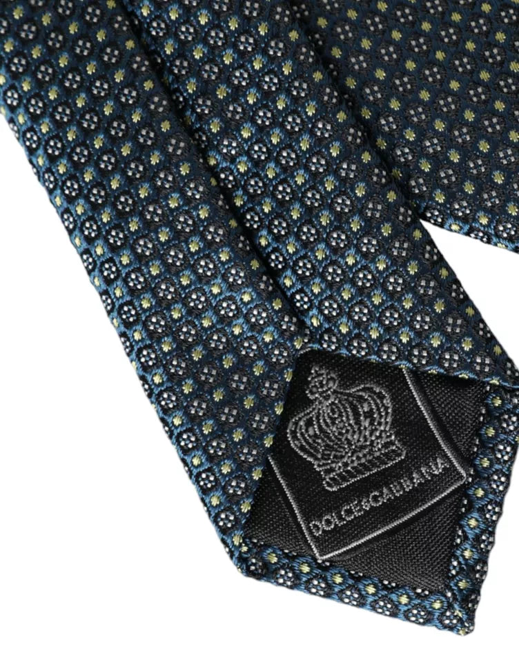 Dolce &amp; Gabbana – Verstellbare Herrenkrawatte aus 100 % Seide, grün gemustert