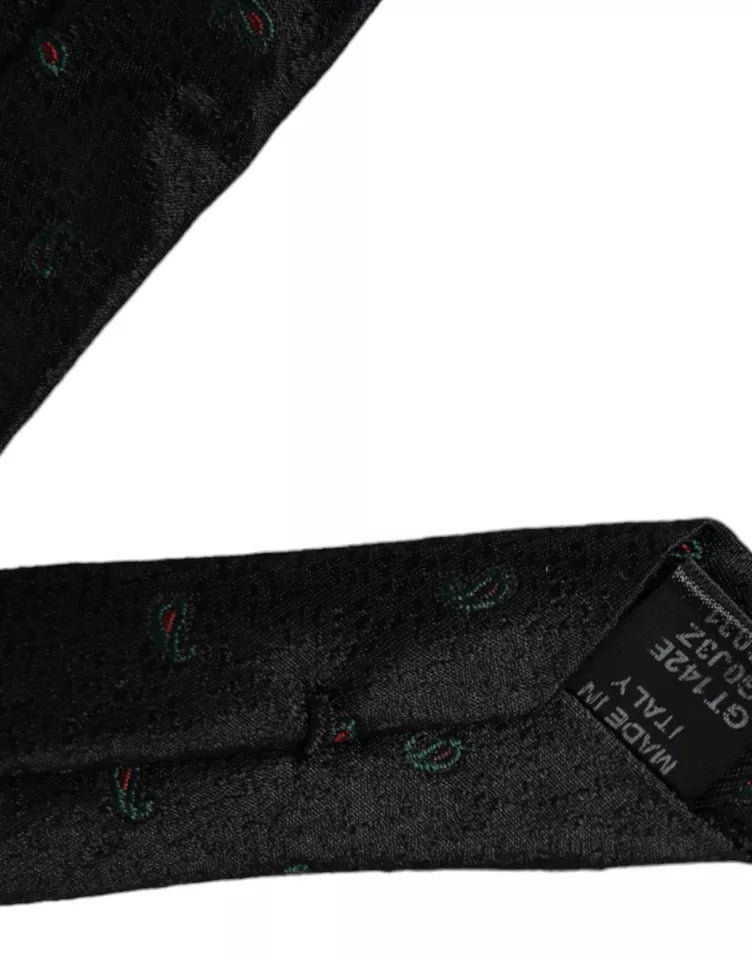 Dolce &amp; Gabbana – Schwarze Fantasy-Krawatte aus 100 % Seide, verstellbar