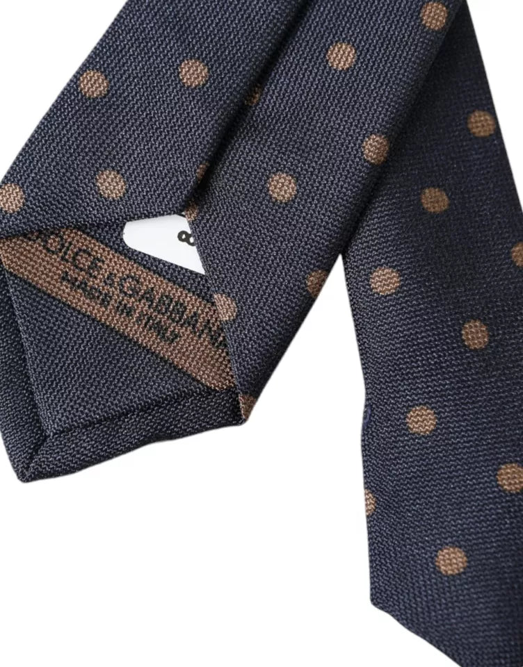 Dolce &amp; Gabbana – Verstellbare Herrenkrawatte aus schwarzer, gepunkteter Fantasieseide