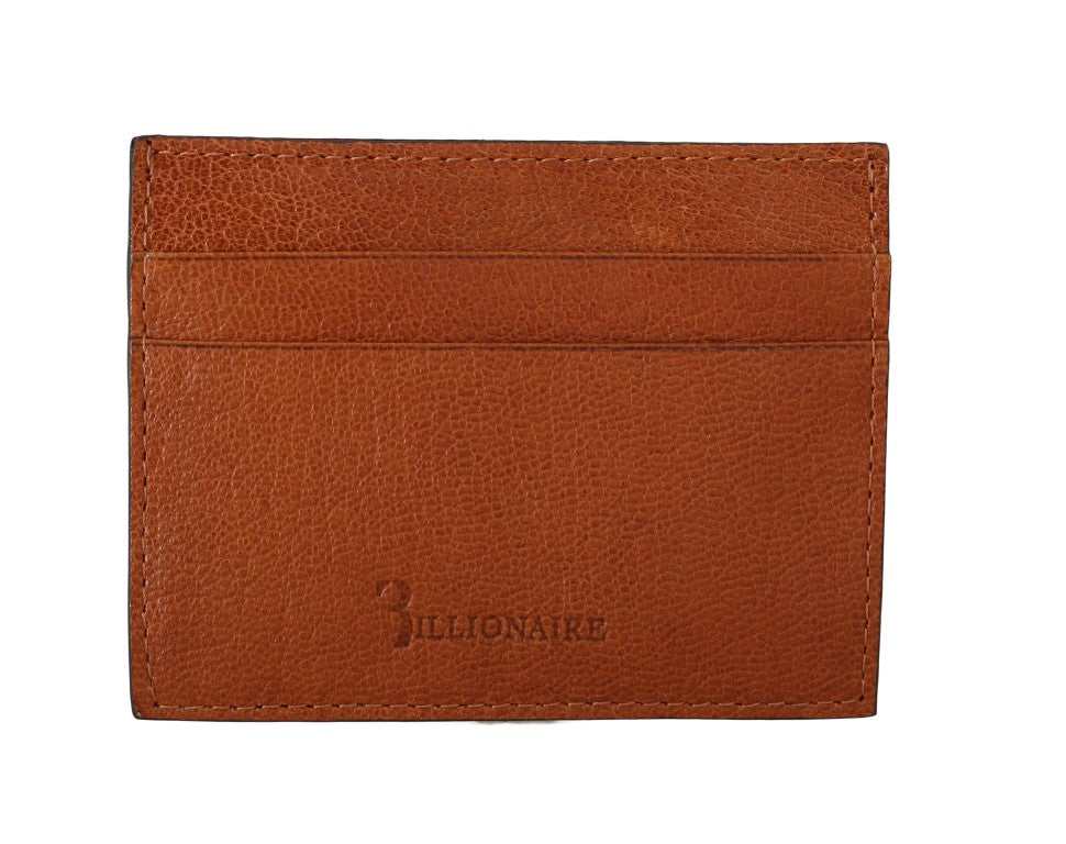 Portefeuille élégant en cuir marron pour homme de la collection Billionaire Italian Couture