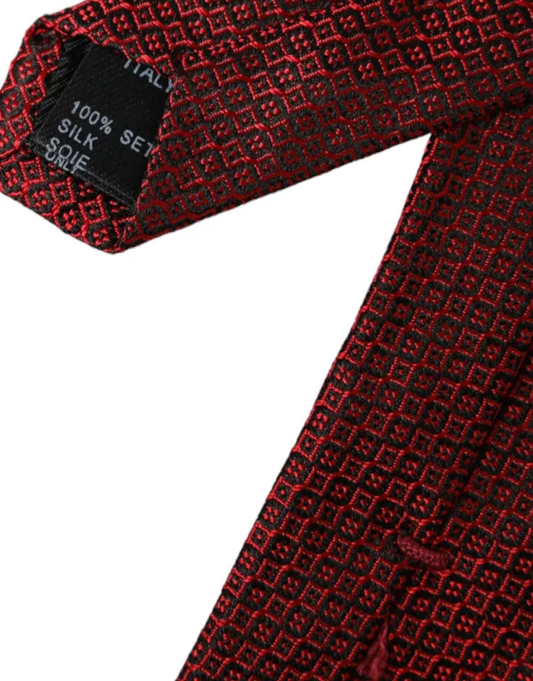 Dolce &amp; Gabbana – Verstellbare Herrenkrawatte aus 100 % Seide mit rotem Muster