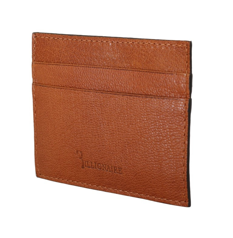 Portefeuille élégant en cuir marron pour homme de la collection Billionaire Italian Couture