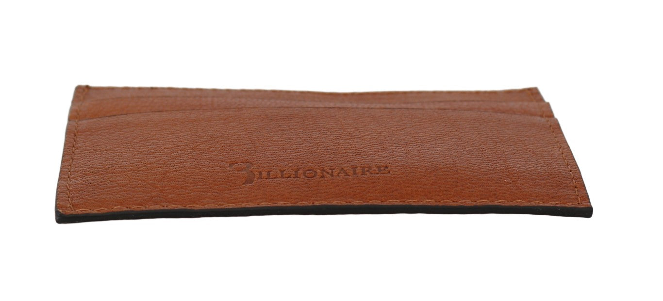 Portefeuille élégant en cuir marron pour homme de la collection Billionaire Italian Couture