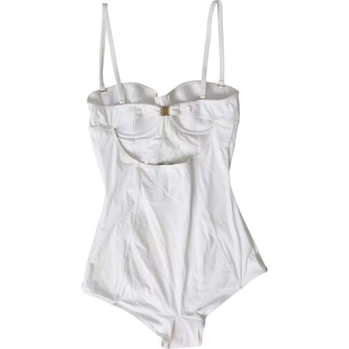 Dolce &amp; Gabbana Weißer Badeanzug Einteiler Damen Beachwear Bikini