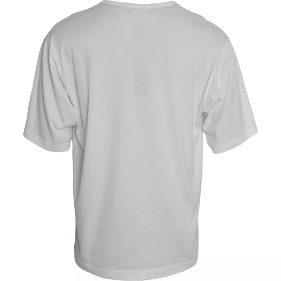 T-shirt à manches courtes et col rond avec logo blanc Dolce &amp; Gabbana