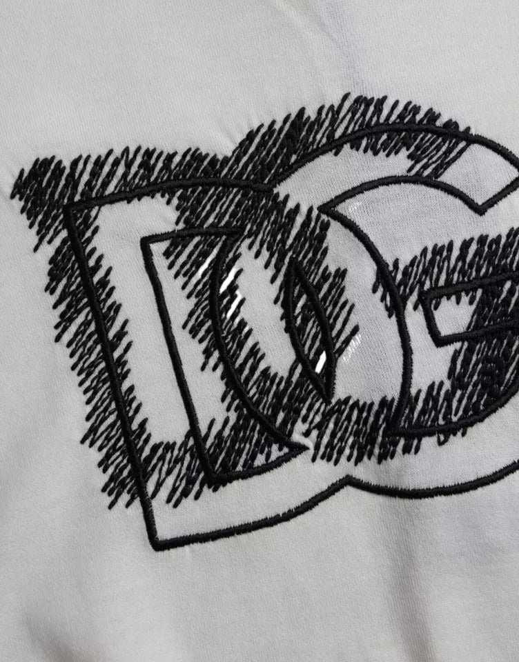 T-shirt à manches courtes et col rond avec logo blanc Dolce &amp; Gabbana