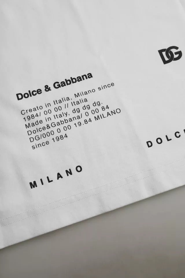 T-shirt homme en coton imprimé lèvres rouges blanches Dolce &amp; Gabbana