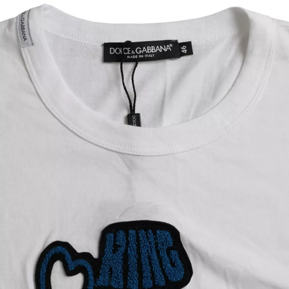 T-shirt col rond manches courtes Dolce &amp; Gabbana blanc King Of Love