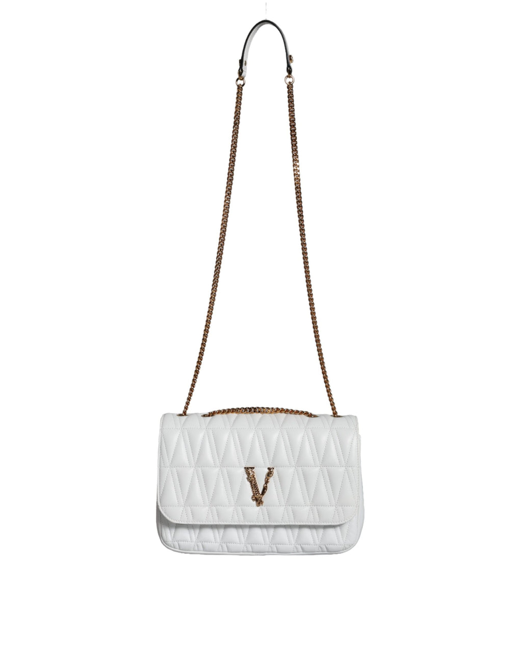 Versace – Weiße Mini-Umhängetasche aus Nappaleder
