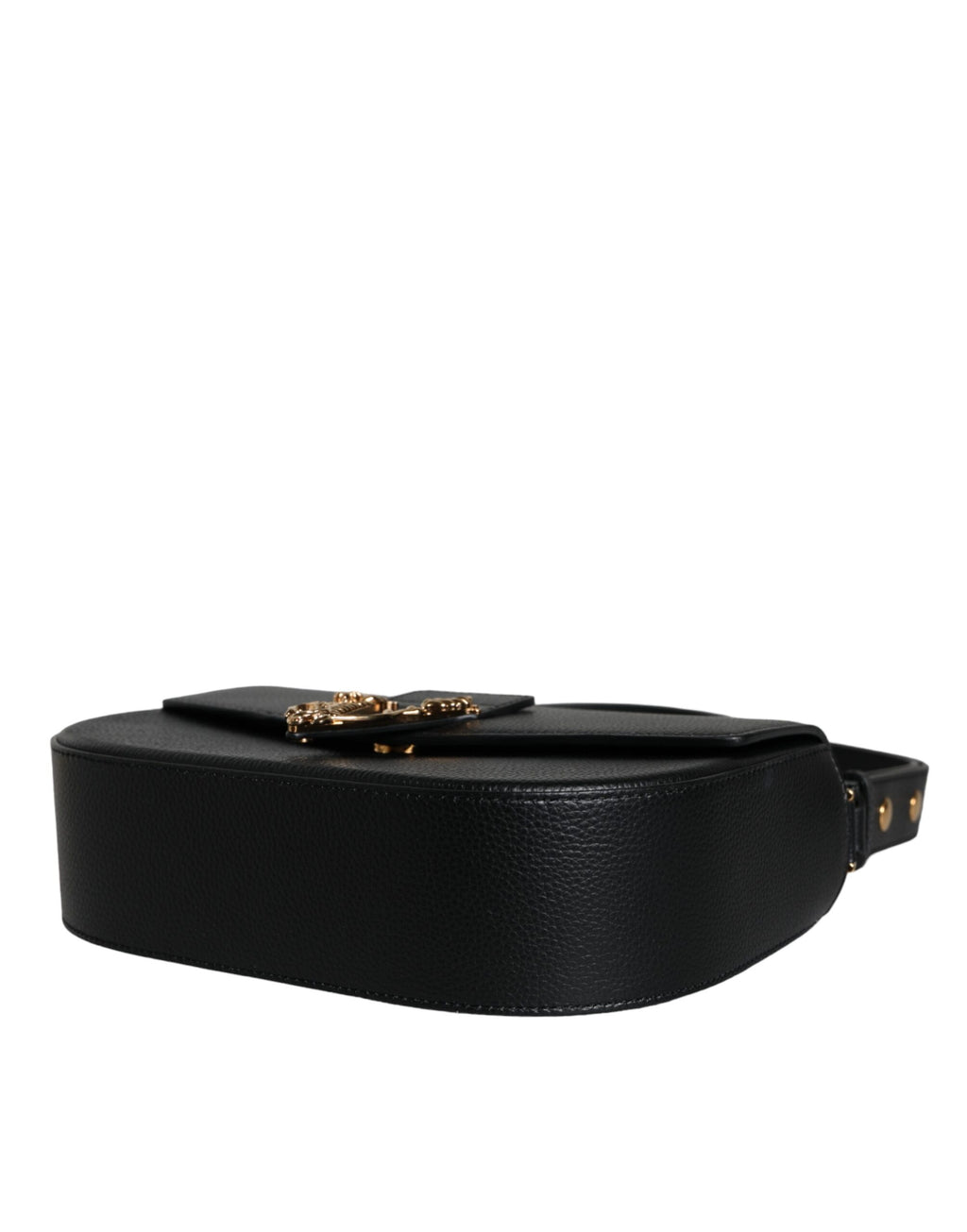 Sac bandoulière Versace en cuir de veau grainé noir avec logo