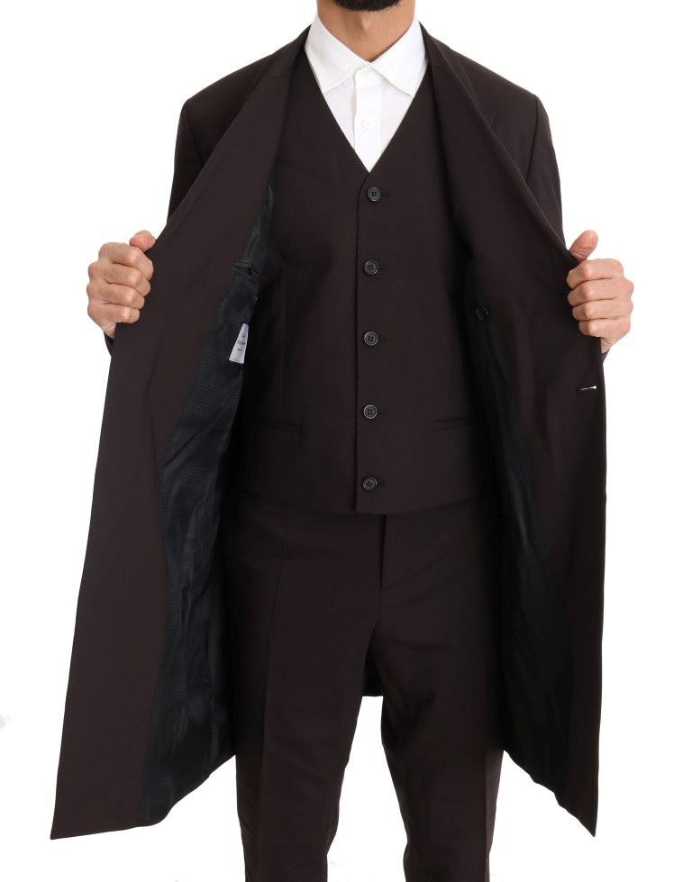 Dolce &amp; Gabbana Eleganter Bordeaux-Zweireiheranzug