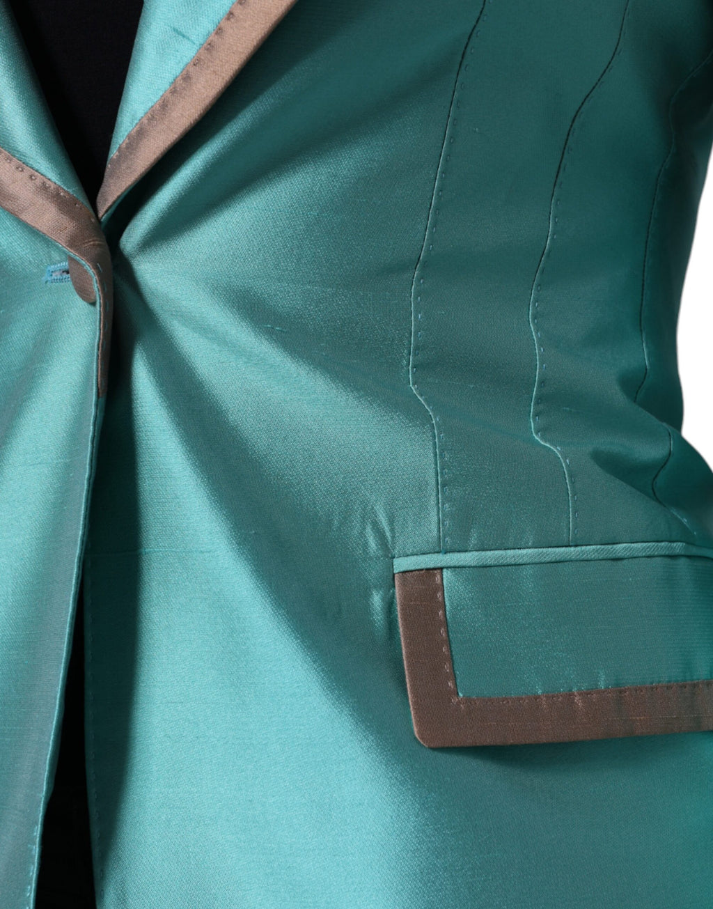 Veste blazer à simple boutonnage vert métallisé Dolce &amp; Gabbana