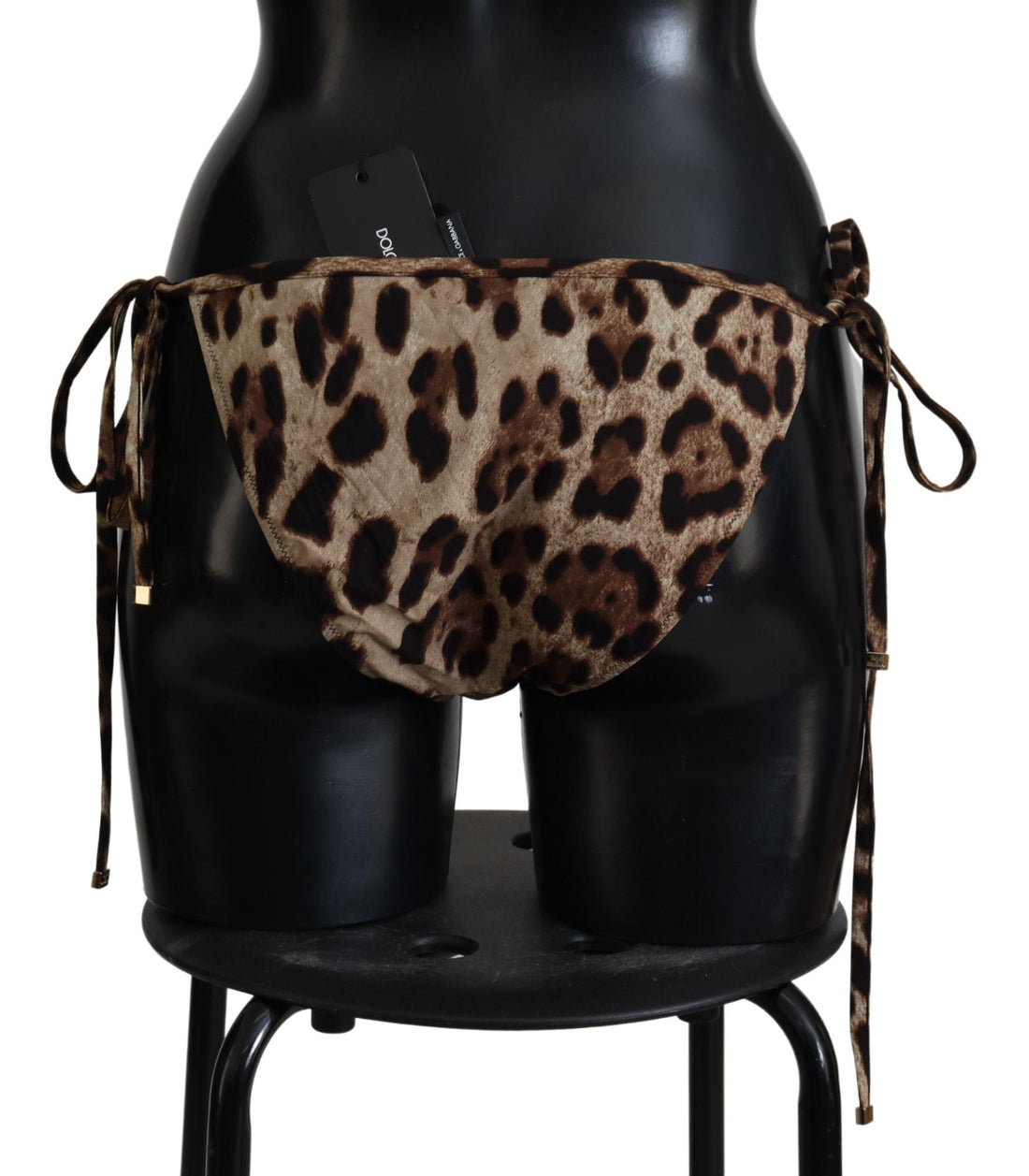 Dolce &amp; Gabbana – Brauner Badeanzug mit Leopardenmuster, Bademode, Bikinihose