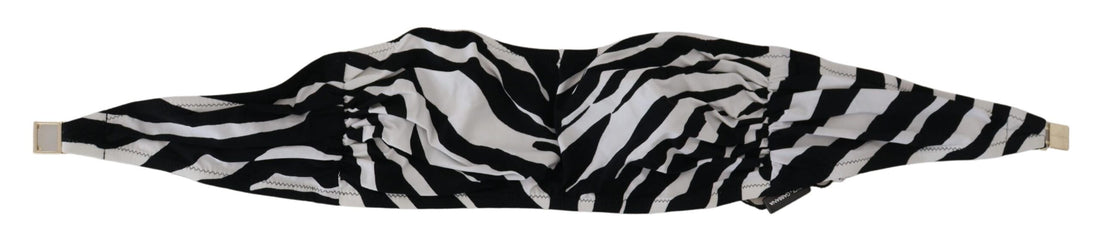 Dolce &amp; Gabbana – Bandeau-Bikinioberteil mit Zebramuster in Schwarz und Weiß