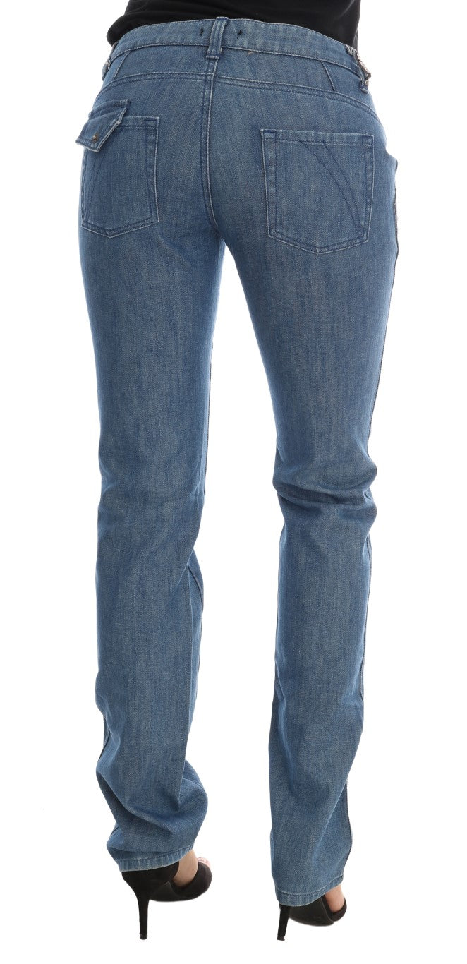 Jean Costume National Super Slim en coton bleu délavé