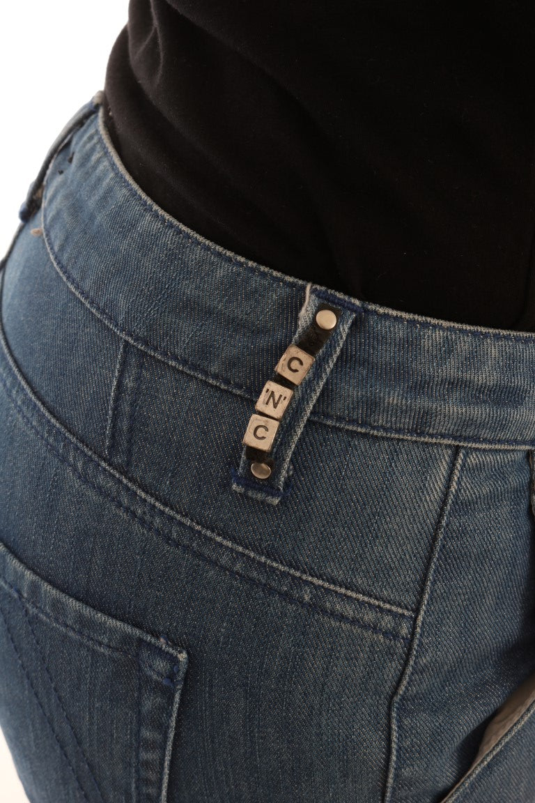 Jean Costume National Super Slim en coton bleu délavé