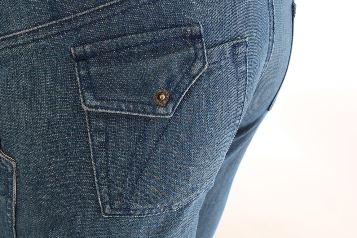 Jean Costume National Super Slim en coton bleu délavé