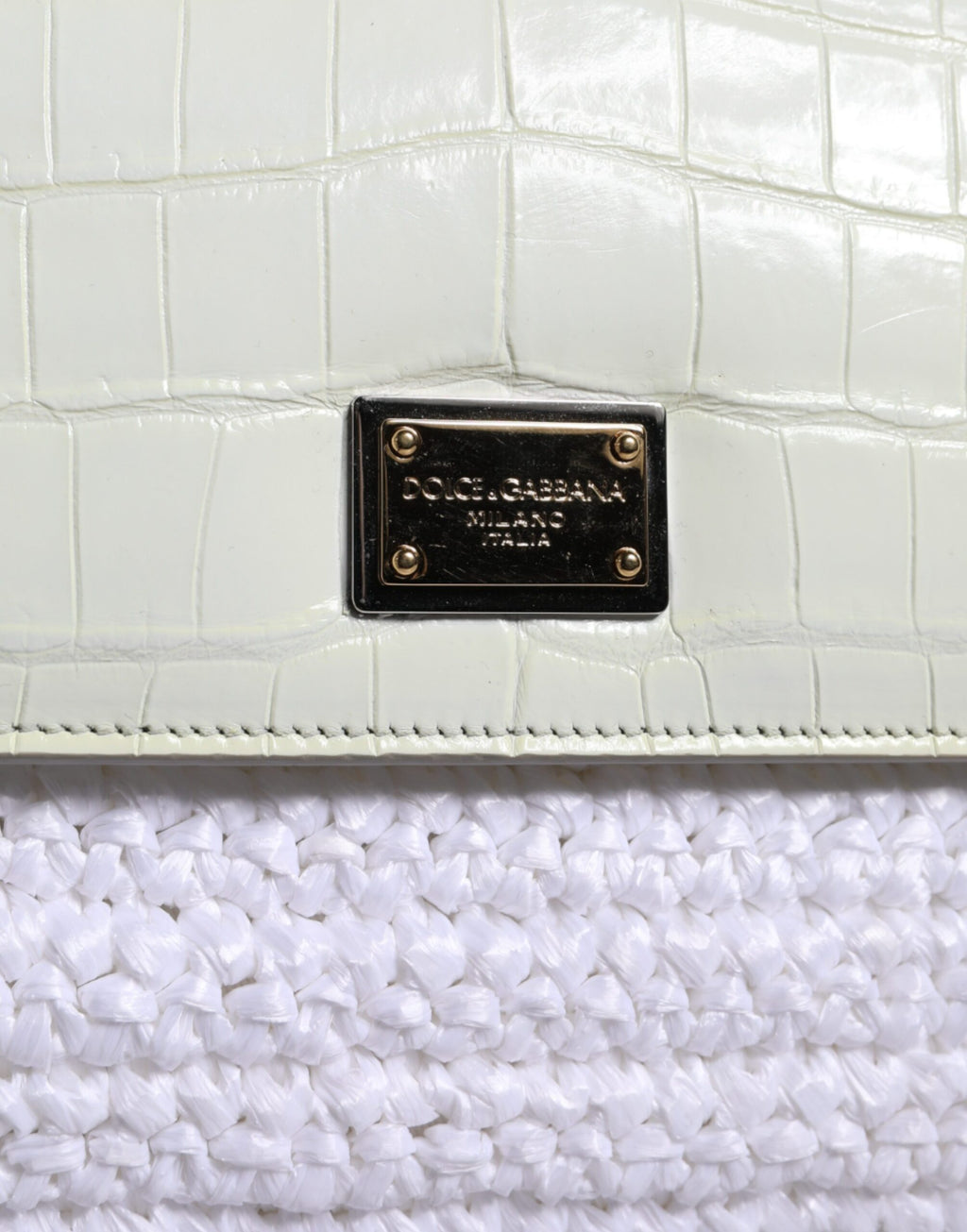Sac bandoulière Dolce &amp; Gabbana SICILY en cuir raphia blanc
