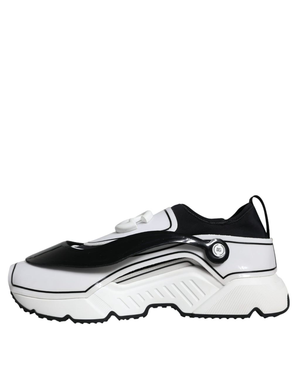 Dolce &amp; Gabbana – Daymaster – Sneaker mit Logo-Schild in Weiß und Schwarz