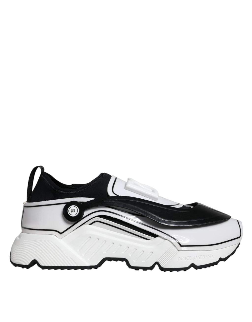 Dolce &amp; Gabbana – Daymaster – Sneaker mit Logo-Schild in Weiß und Schwarz
