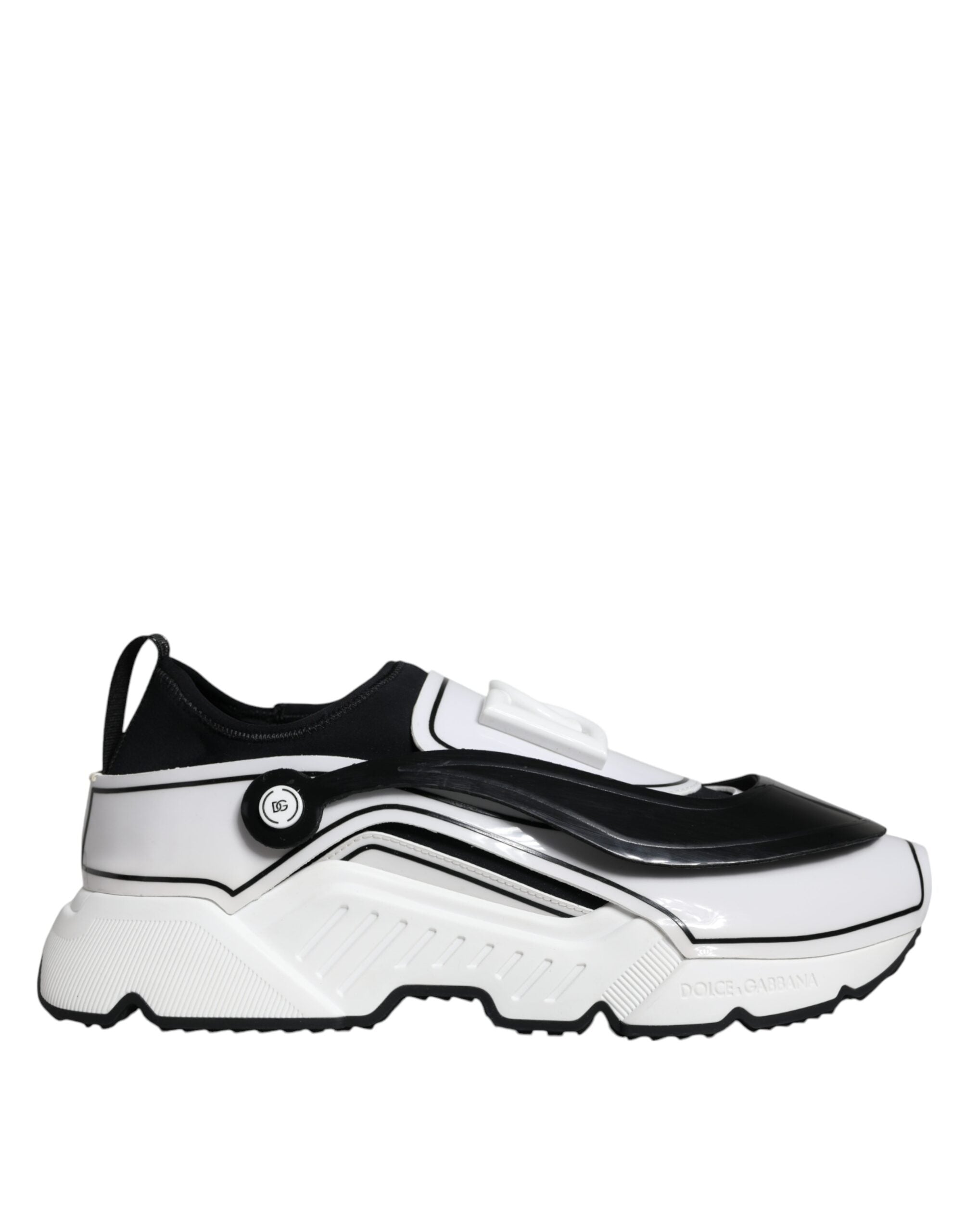 Dolce &amp; Gabbana – Daymaster – Sneaker mit Logo-Schild in Weiß und Schwarz