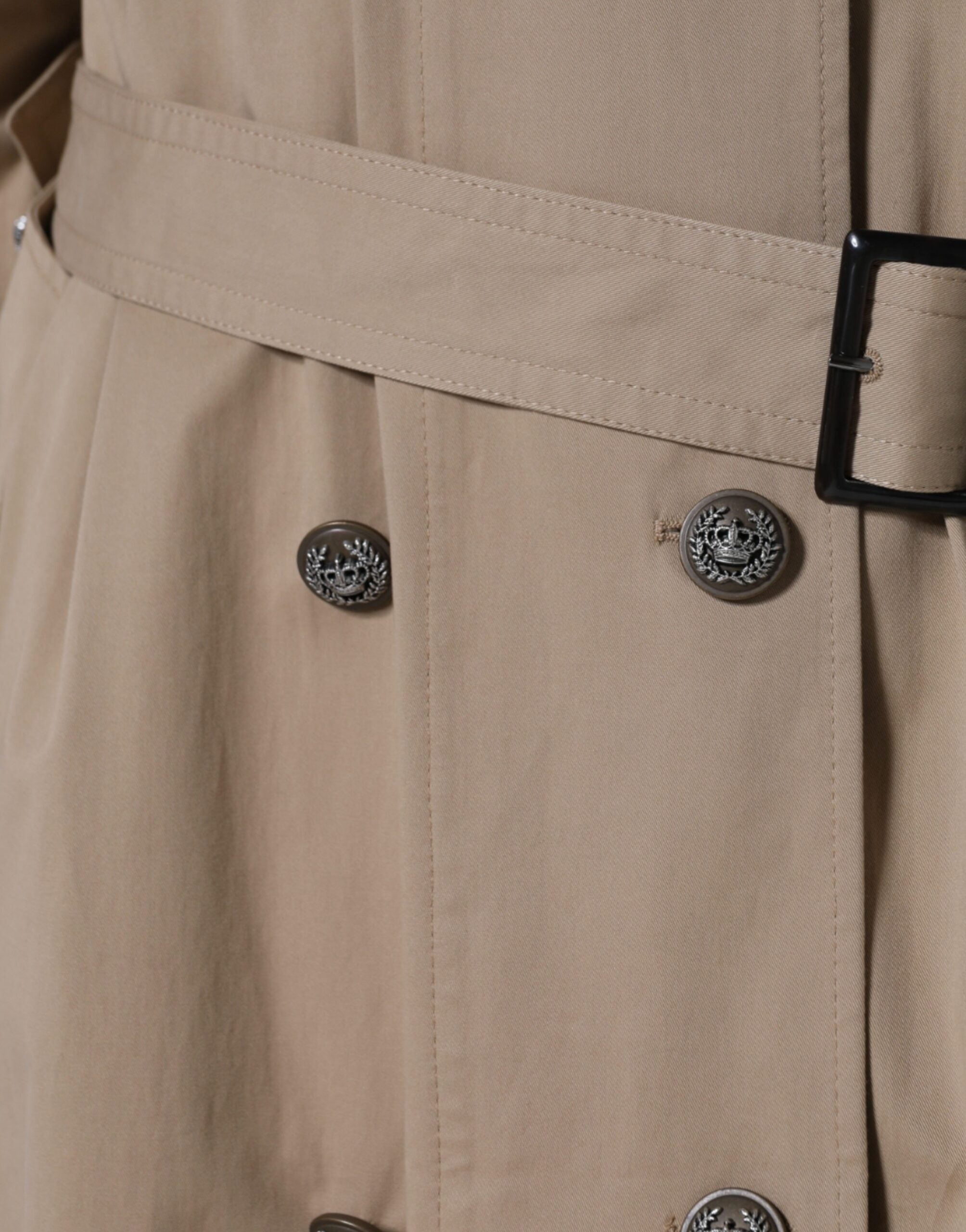 Dolce &amp; Gabbana – Zweireihige Trenchcoat-Jacke in Khaki