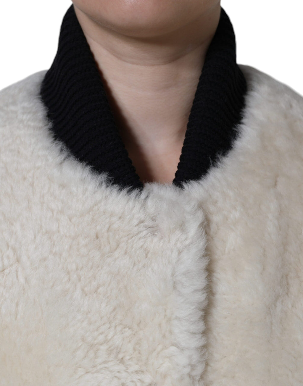 Burberry Weiße WARRENFORD Shearling-Lederweste, Mantel, Jacke