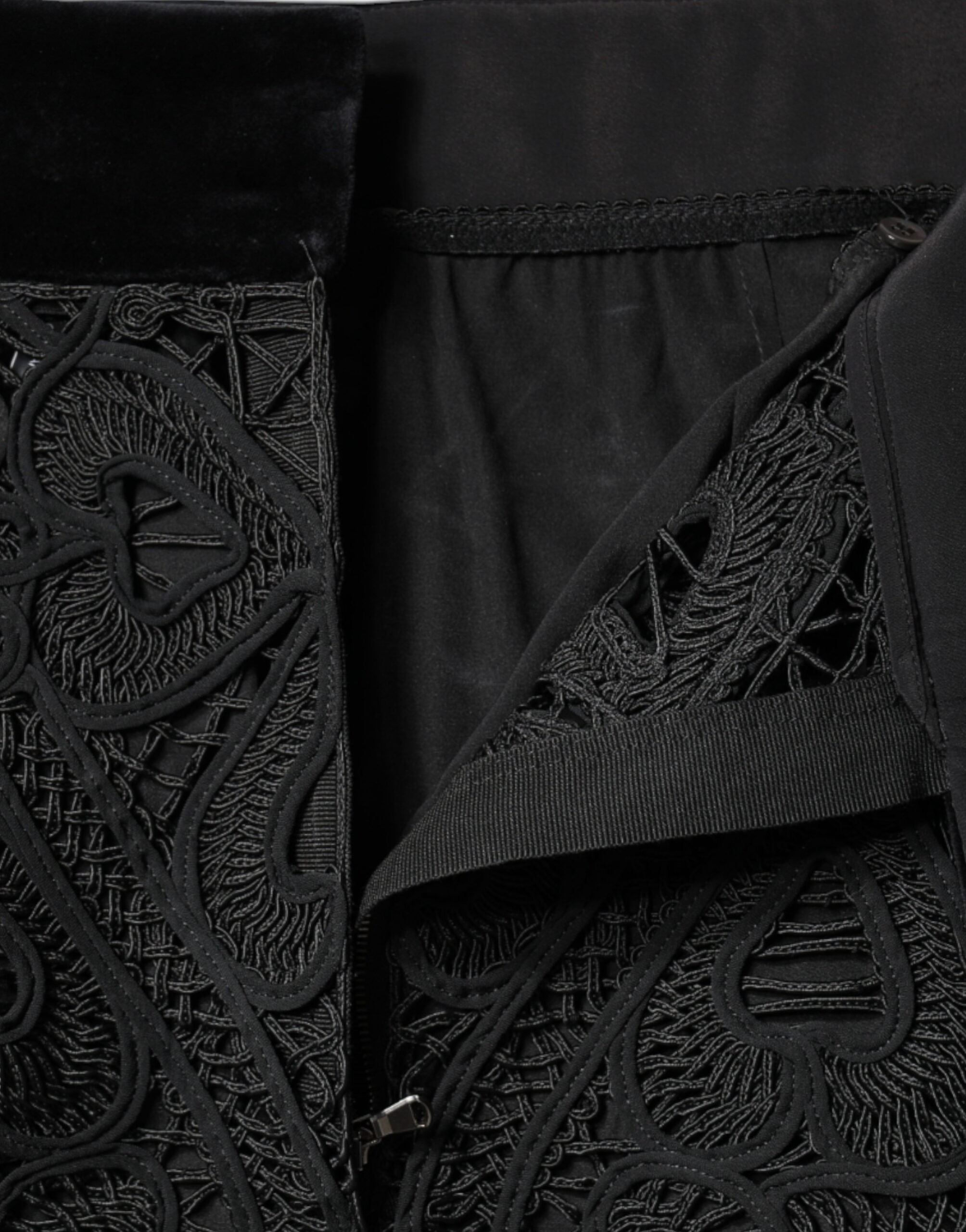 Jupe crayon taille haute en dentelle florale noire Dolce &amp; Gabbana