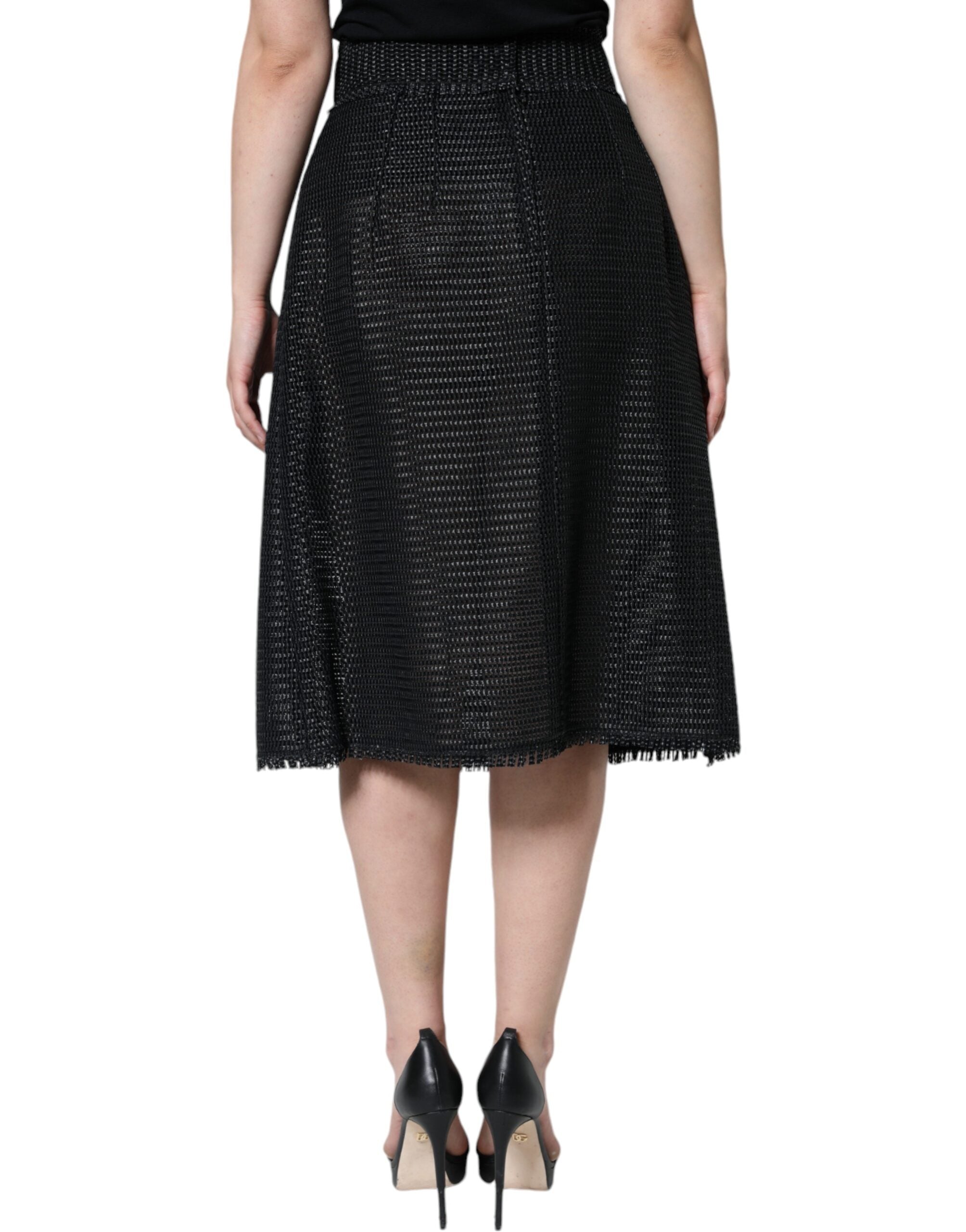 Jupe crayon taille haute en viscose noire Dolce &amp; Gabbana