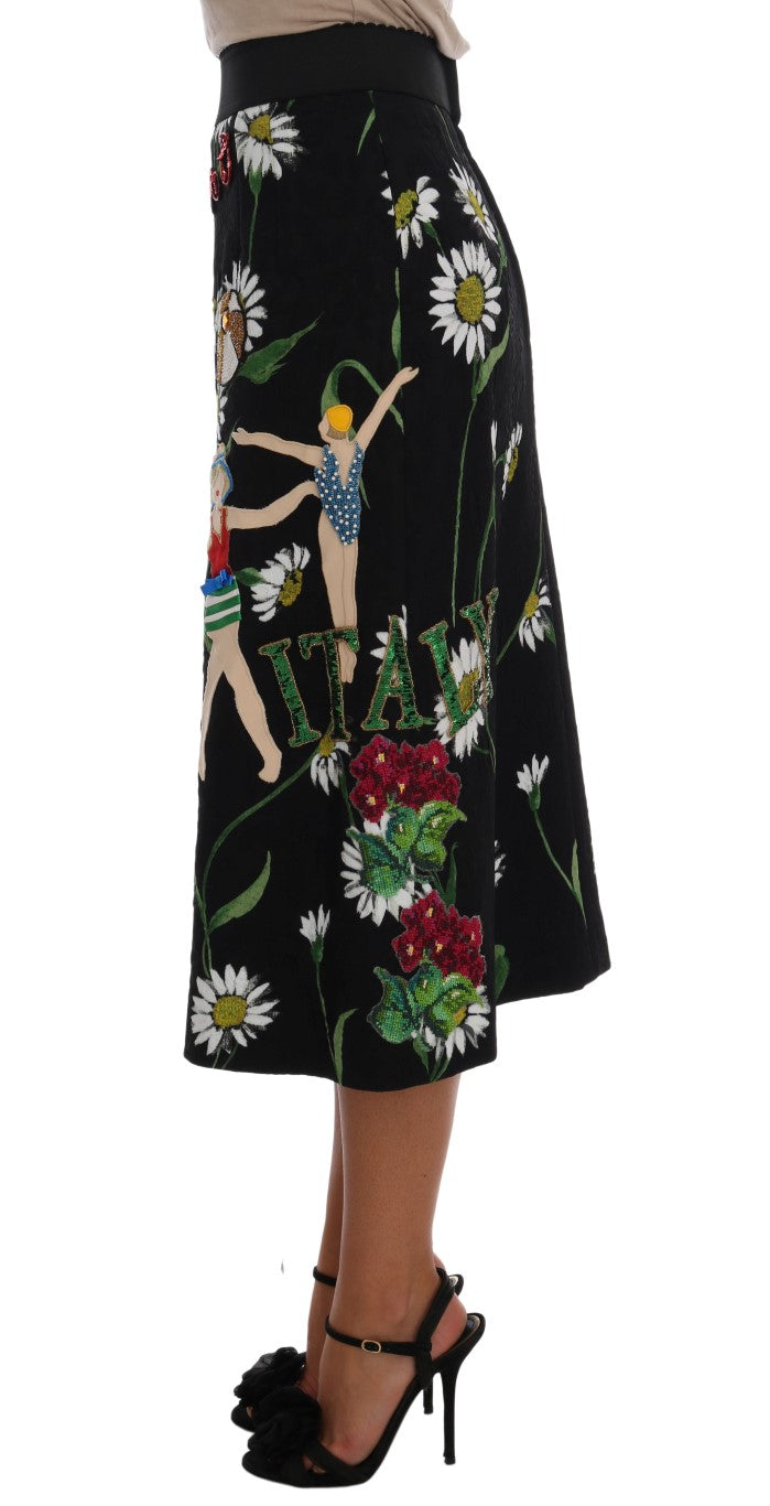 Jupe mi-mollet trapèze ornée de Dolce &amp; Gabbana