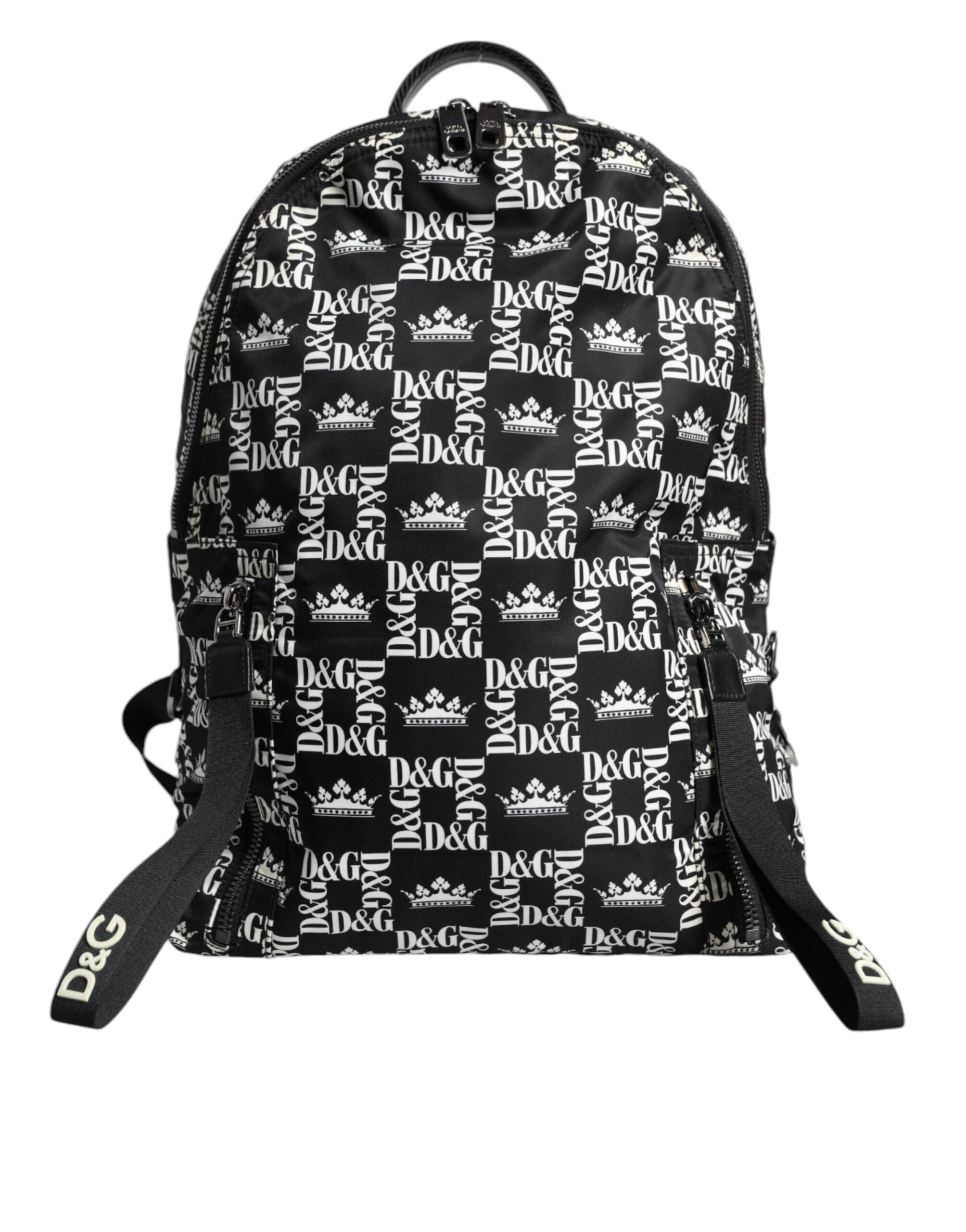 Sac à dos Dolce &amp; Gabbana en nylon noir et blanc avec logo DG Crown