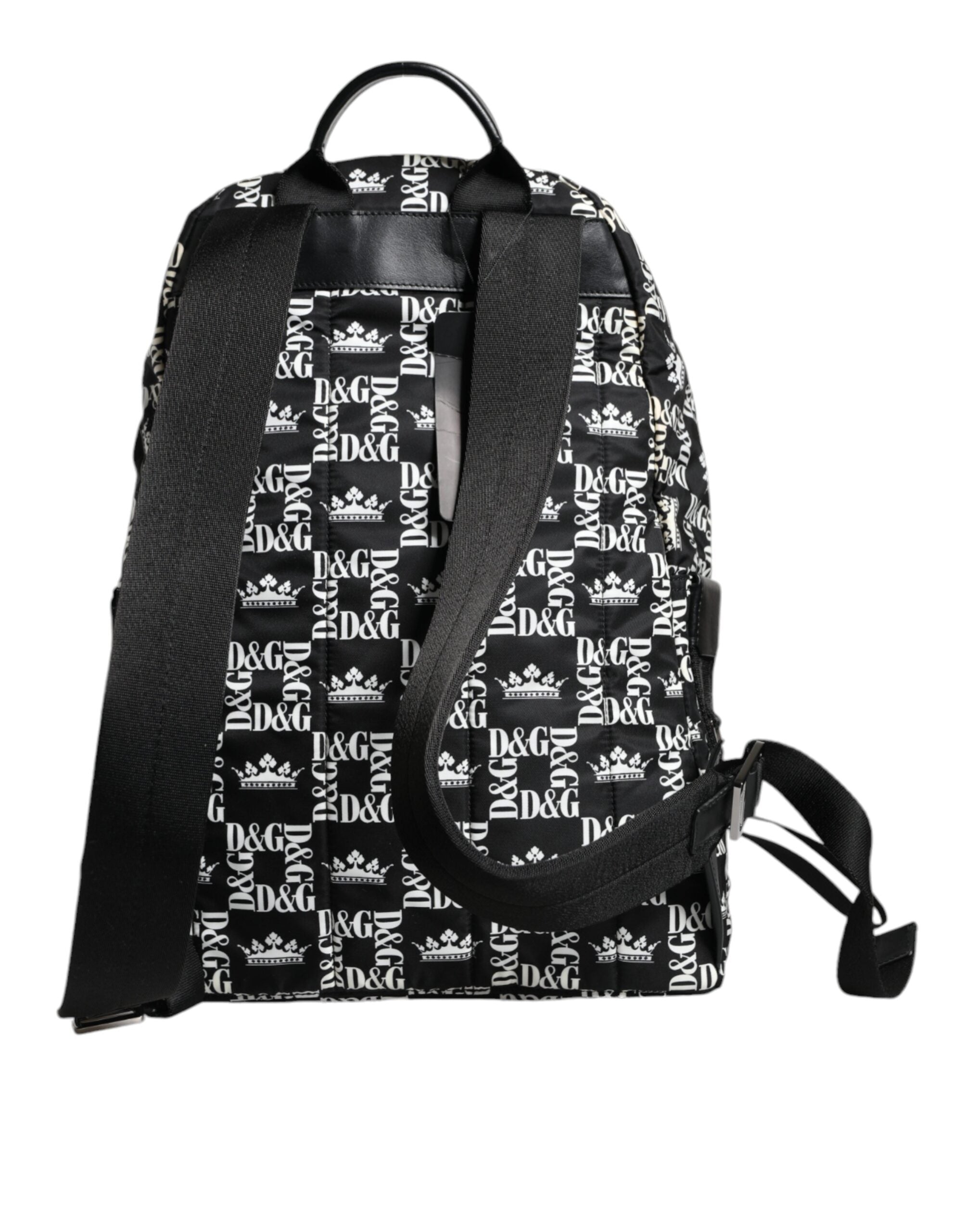 Sac à dos Dolce &amp; Gabbana en nylon noir et blanc avec logo DG Crown