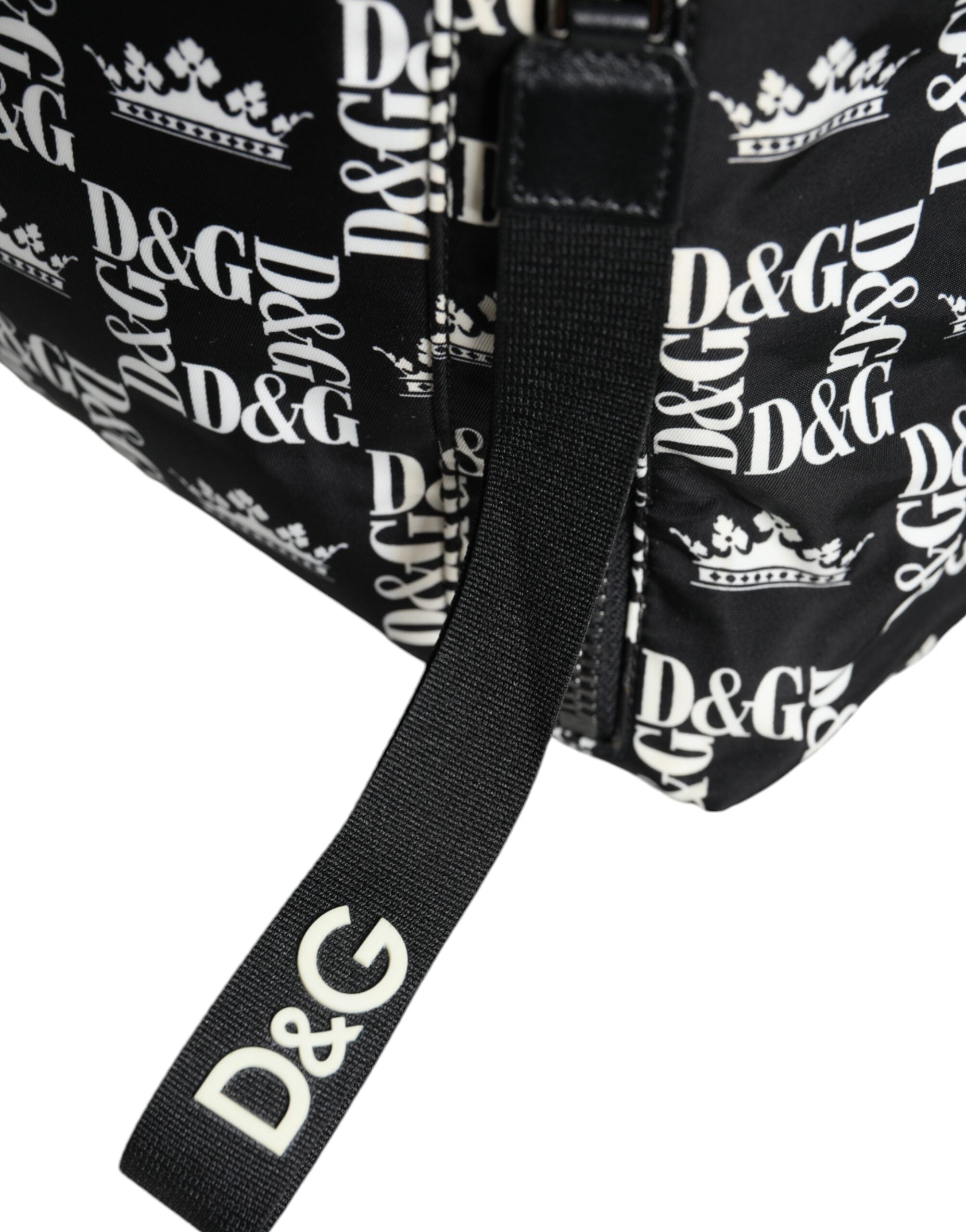 Sac à dos Dolce &amp; Gabbana en nylon noir et blanc avec logo DG Crown