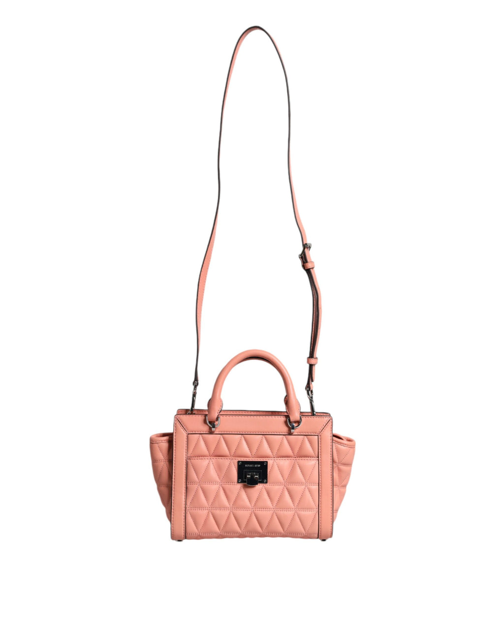 Michael Kors – Umhängetasche „VIVIANNE“ aus gestepptem Leder mit Logo in Pfirsich